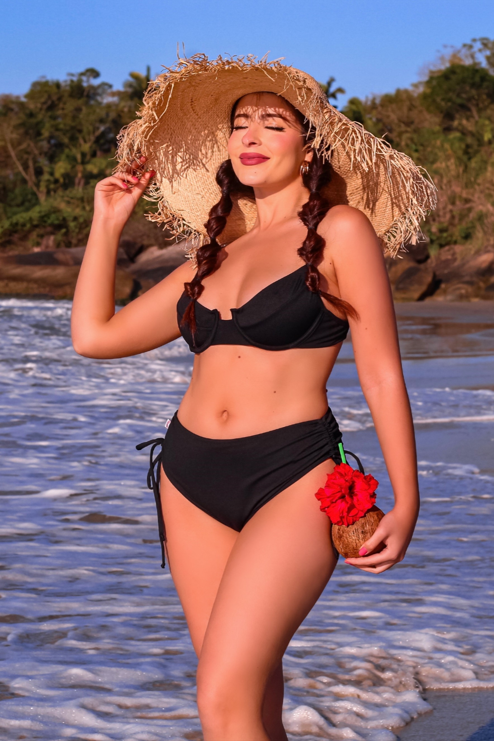 Hot Pant Cordinha Preto - Imagem 2