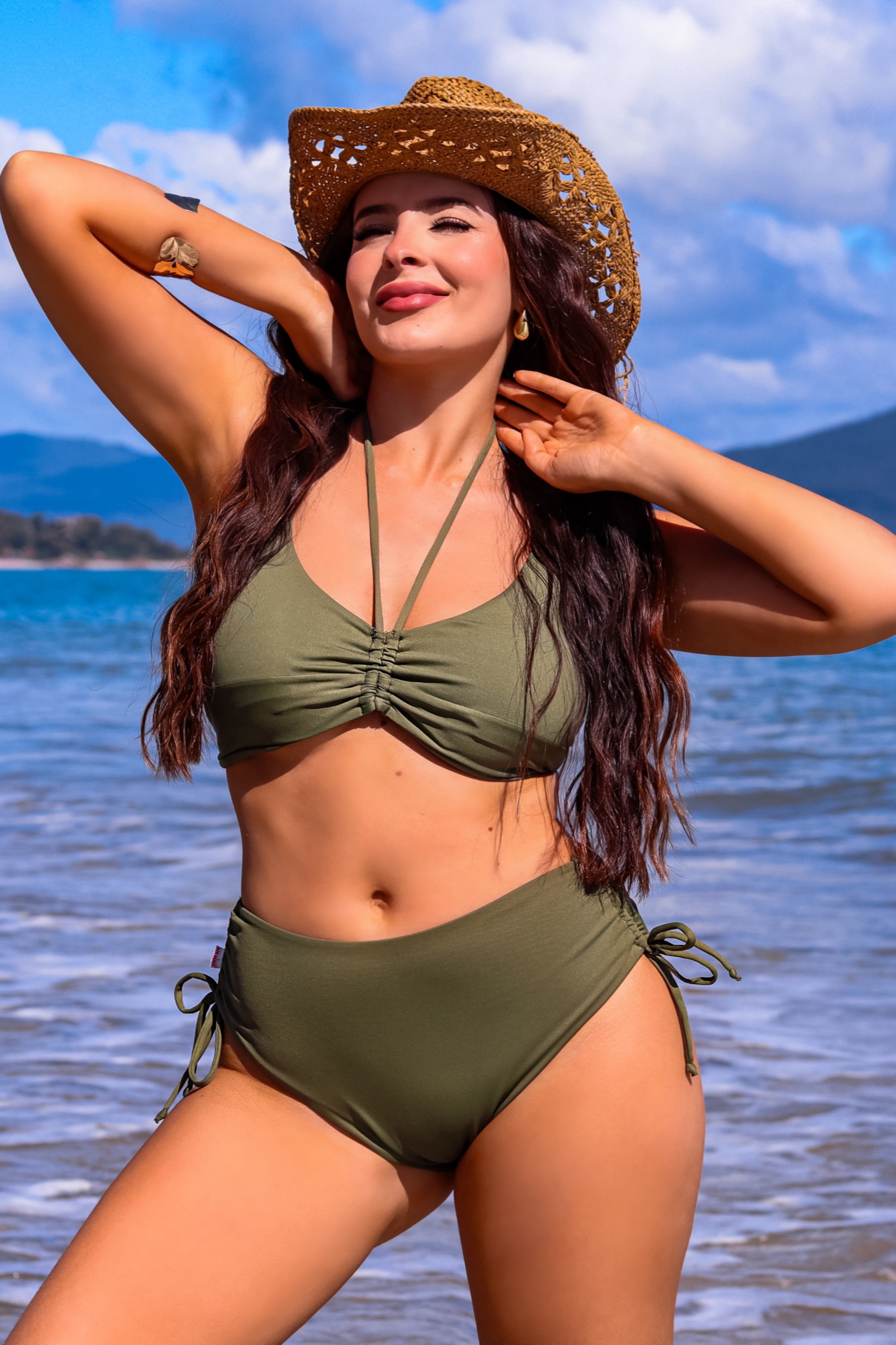 Hot Pant Cordinha Musgo - Imagem 2